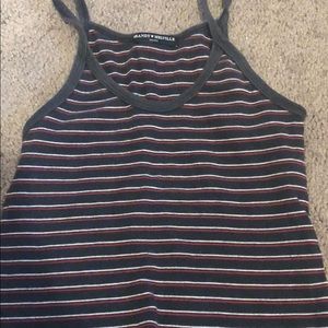 Brandy Melville navy and red striped tank top